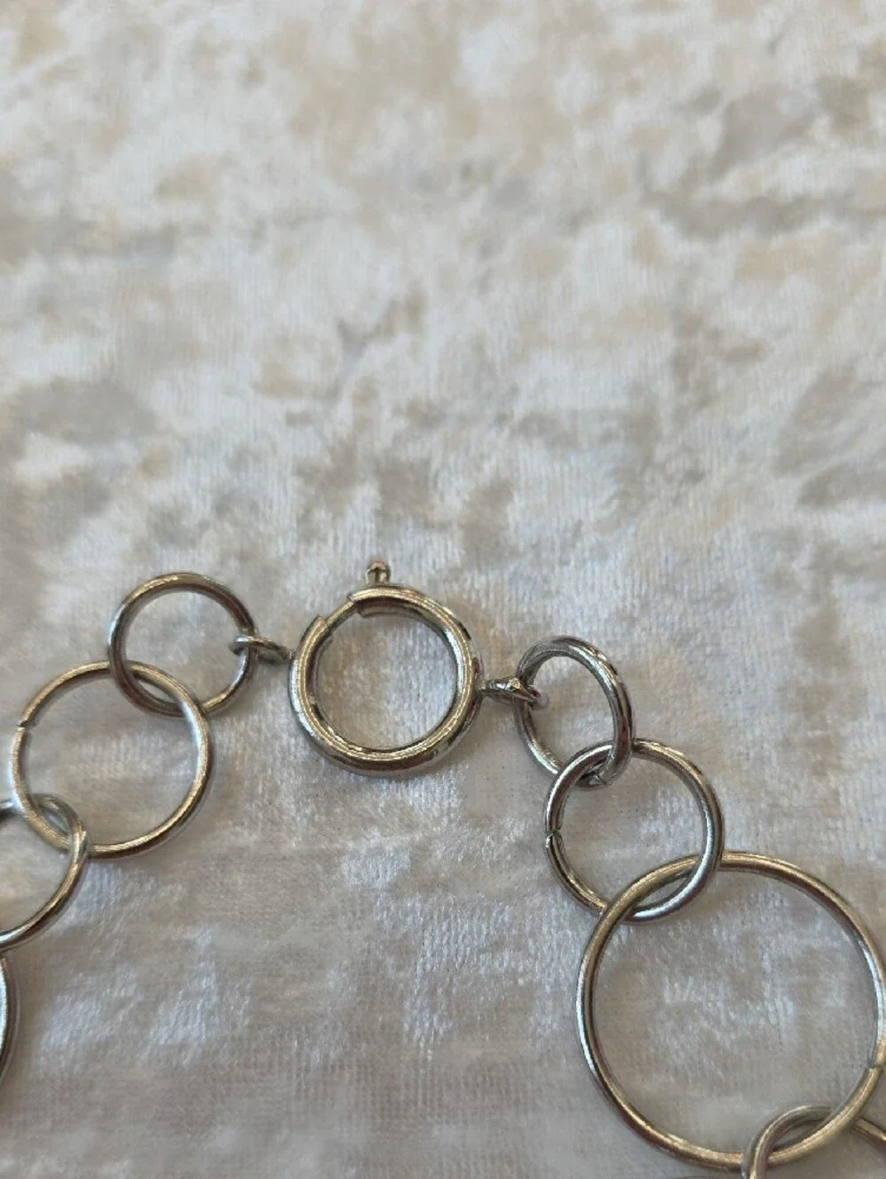 Cookie Lee Long Silver Tone Ring Chain Necklace/Belt